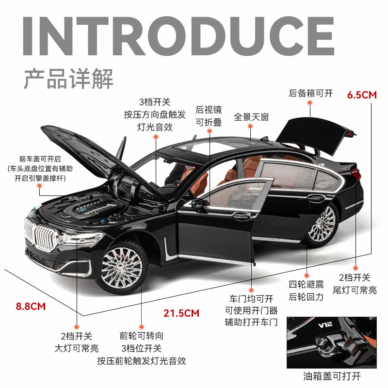 CheZhi 1:24 BMW 7 Series car model